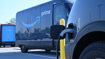 Amazon Electric Delivery Vehicles charging