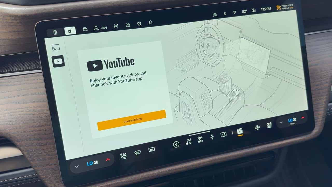 Rivian native YouTube app